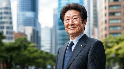 Fototapeta premium Senior Executive Business Leader in Corporate Urban Setting 
