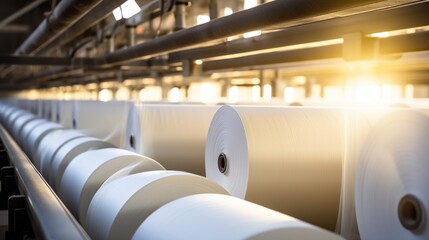 A vast landscape of green fields intersected by long pipelines, stretching towards the horizon under a vibrant sky.