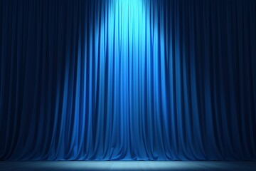 Blue curtains with spotlights or flashes