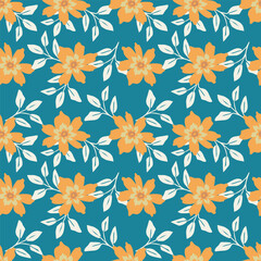 abstract a solid multicolor small and big flower mixed vector pattern arrangement with medium color, all over vector design with white background illustration digital image for textile printing factor