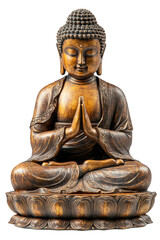 Fototapeta premium Buddha statue isolated on transparent background.