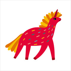 Cute unicorn flat vector illustration