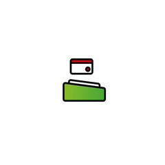 Credit card punch machine icon flat vector design