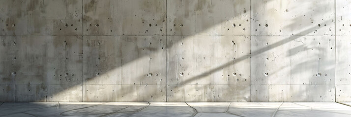 Concrete Wall with Shadows in Minimalist Setting