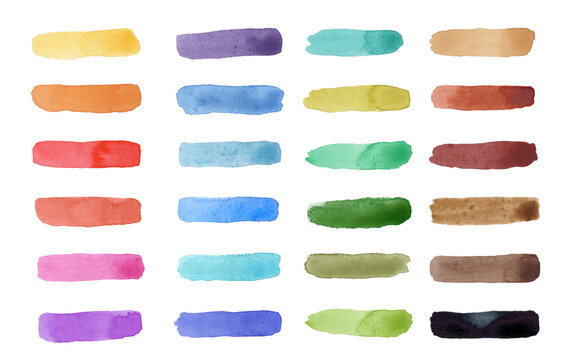 Trait rectangle &eacute;tiquette color&eacute; aquarelle multicolore	
