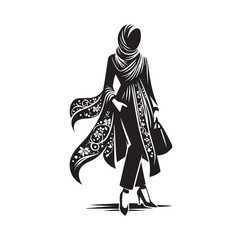 hijab style silhouette illustration vector