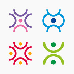 Logo Set People Group Conection Community Circle