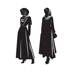 Fototapeta premium hijab style silhouette illustration vector