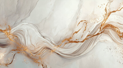 Beautiful flowing liquid marble swirls with gold highlights