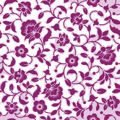 Flowers seamless pattern. vector illustration. Abstract flowers, floral vector with leaves