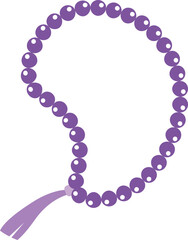 Fototapeta premium Purple Amethyst Beryl Prayer Beads, Buddhist Prayer Beads icon.