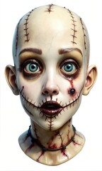 Chilling Halloween Undead Mask with Blood and Scars Graphic Resource for Spooky halloween background posters and halloween parties