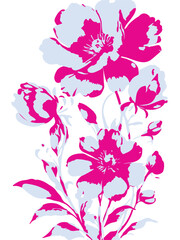 Flowers seamless pattern. vector illustration. Abstract flowers, floral vector with leaves