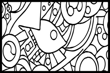 Naklejka premium Abstract black and white pattern. For use in graphics. Minimalist illustration for printing on wall decorations