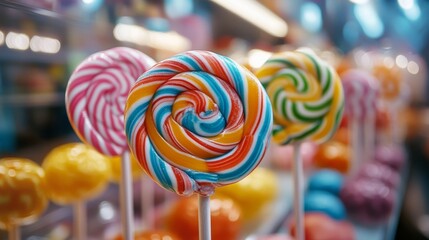 a colorful lollipop in the shop