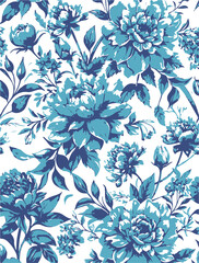 Flowers seamless pattern. vector illustration. Abstract flowers, floral vector with leaves