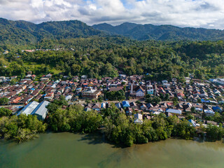 Fototapeta premium Aerial View of Ambon City, Maluku Province, Indonesia