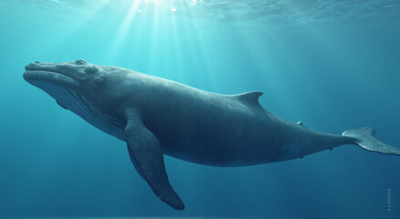 Fototapeta premium dolphin swimming in the water