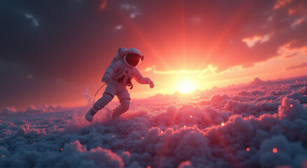 person in the mountains