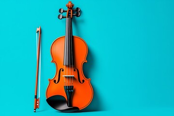 A minimalist icon of a violin and bow, representing the elegance of the instrument in a clean design