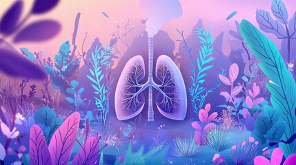 In honor of World Asthma Day, a human lung is displayed against a blue background to raise awareness about lung cancer, pneumonia, asthma, COPD, pulmonary hypertension, and world no tobacco day.