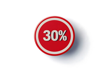 An icon with the sign "30%" in bold, minimalistic design, typically used to represent discounts or promotions in sales
