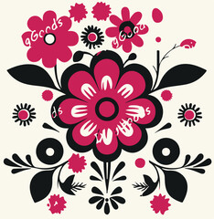 Flowers seamless pattern. vector illustration. Abstract flowers, floral vector with leaves