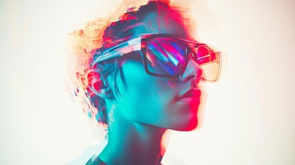 This painting depicts a man with smeared eyes. It has a psychedelic, whimsical and abstract look. Mental health and mental illness are themes for varied design.