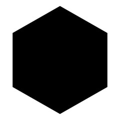 Hexagon badge icon. Simple polygon vector illustration.