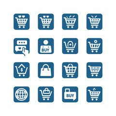 a collection of shopping cart icon set Vector illustration