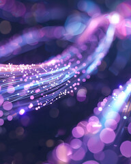 Futuristic Abstract Light Path of Fiber Optic Cables