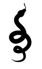 Snake silhouette. Chinese Zodiac of 2025. Beautiful set of red snakes. Modern animal drawing. Illustration of python, anaconda and other large snakes. 