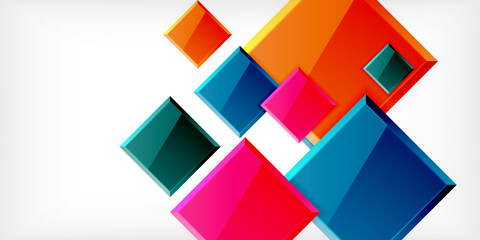 Colorful squares with reflections abstract background design. Vector Illustration For Wallpaper, Banner, Background, Card, Book Illustration, landing page