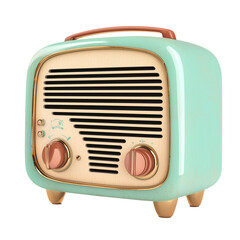 
mock-up retro radio design isolated