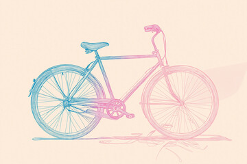 Obraz premium Vintage Minimalism: A Line Drawing of a Classic Bicycle, Highlighting Its Elegant Simplicity
