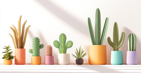 Dynamite illustration of cactus trees.