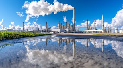 Fototapeta premium Waste-to-energy facility utilizing advanced thermal conversion technologies such as gasification or pyrolysis for the conversion of municipal solid waste into energy