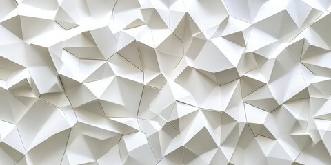 Obraz premium White geometric abstract textured surface with polygonal shapes for modern design background