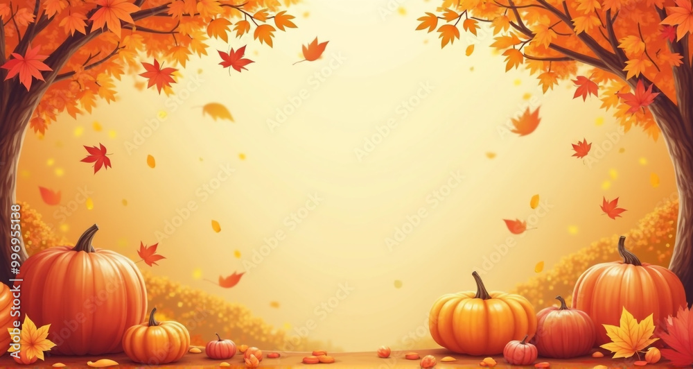 Canvas Prints halloween background with pumpkin