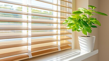 Shadow from window and blinds on beige wall: Stock photo