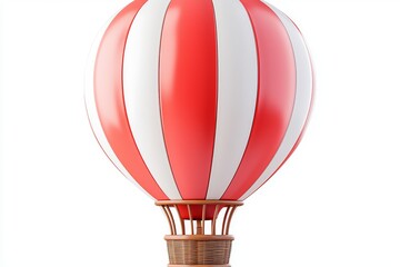 Fototapeta premium This vibrant hot-air balloon is isolated on a transparent background, perfect for use in creative design projects and travel-themed visual content