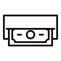 Money Cashout Outline Icon Style. Simple Finance Vector Illustration