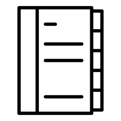 Contact Book Outline Icon Style. Simple Finance Vector Illustration