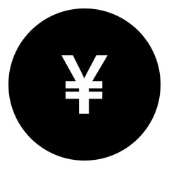 Obraz premium Yen Currency Coin Simple Solid Icon