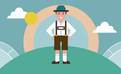 The Germany man with lederhosen