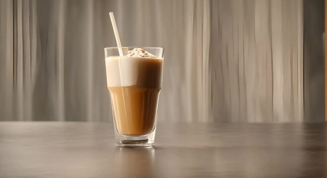 latte in glass
