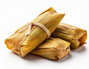 Tamales isolated on white background
