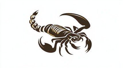 A simple scorpion design, perfect for a logo. The scorpion has a curled tail and is shown against a white background.