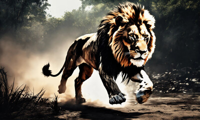 lion in the wild