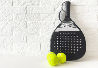 Isolated paddle tennis objects. padel racket